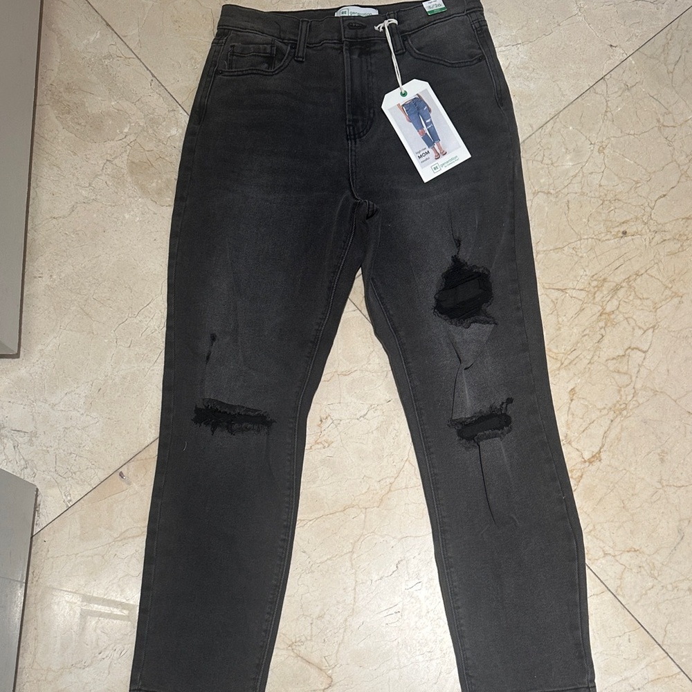 RE generation Black Distressed Jeans